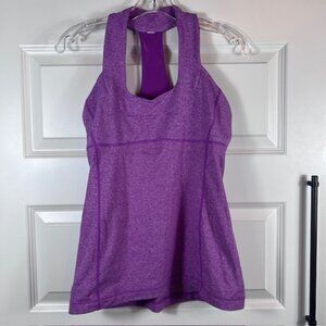 Lululemon Purple Racerback Built-In Bra Tank Top Shelf Bra Yoga Gym Size 8